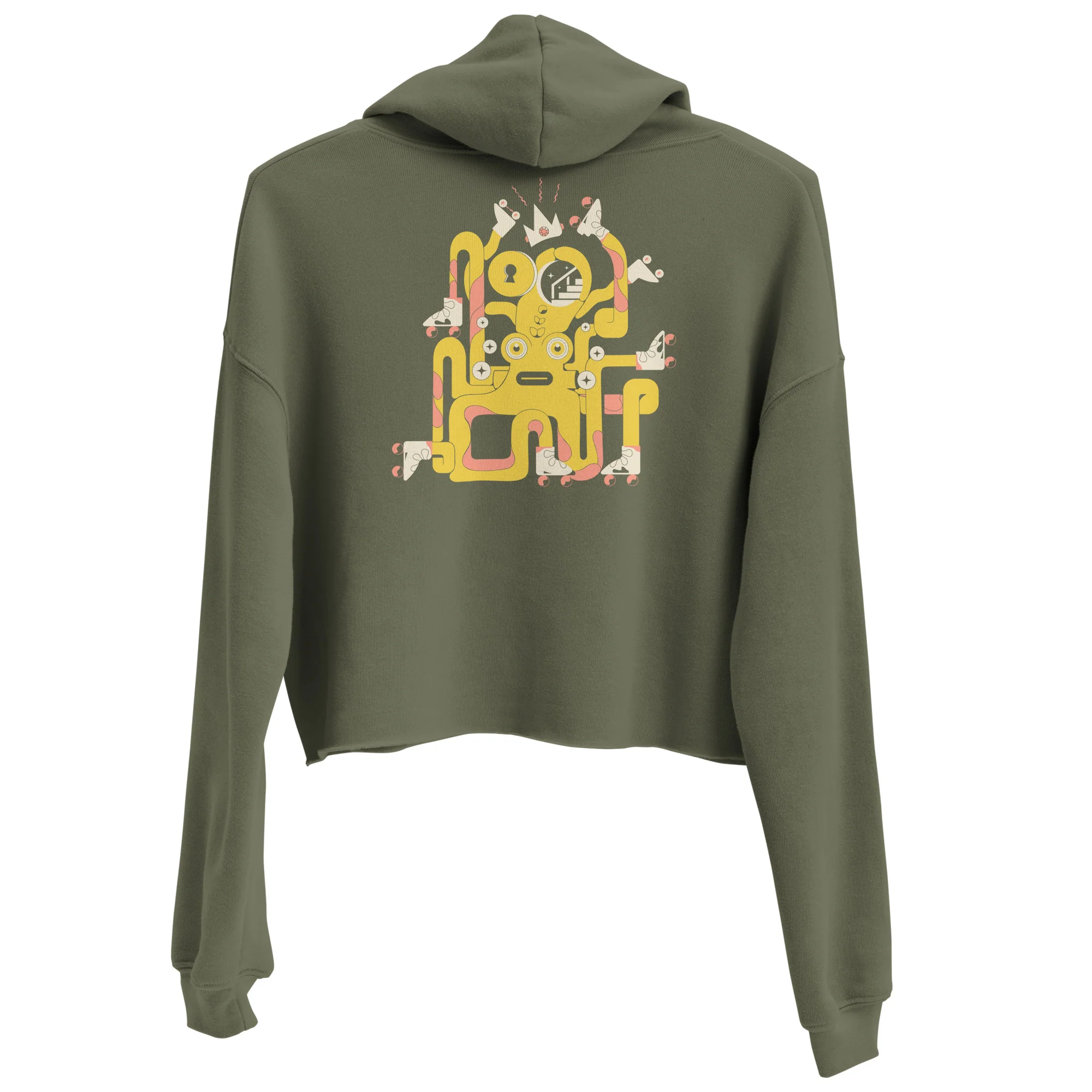 Chuffed  -  'Octo-Roller' CROPPED HOODIE - Image 4