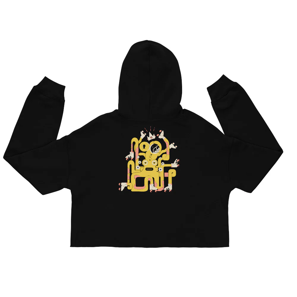 Chuffed  -  'Octo-Roller' CROPPED HOODIE - Image 8