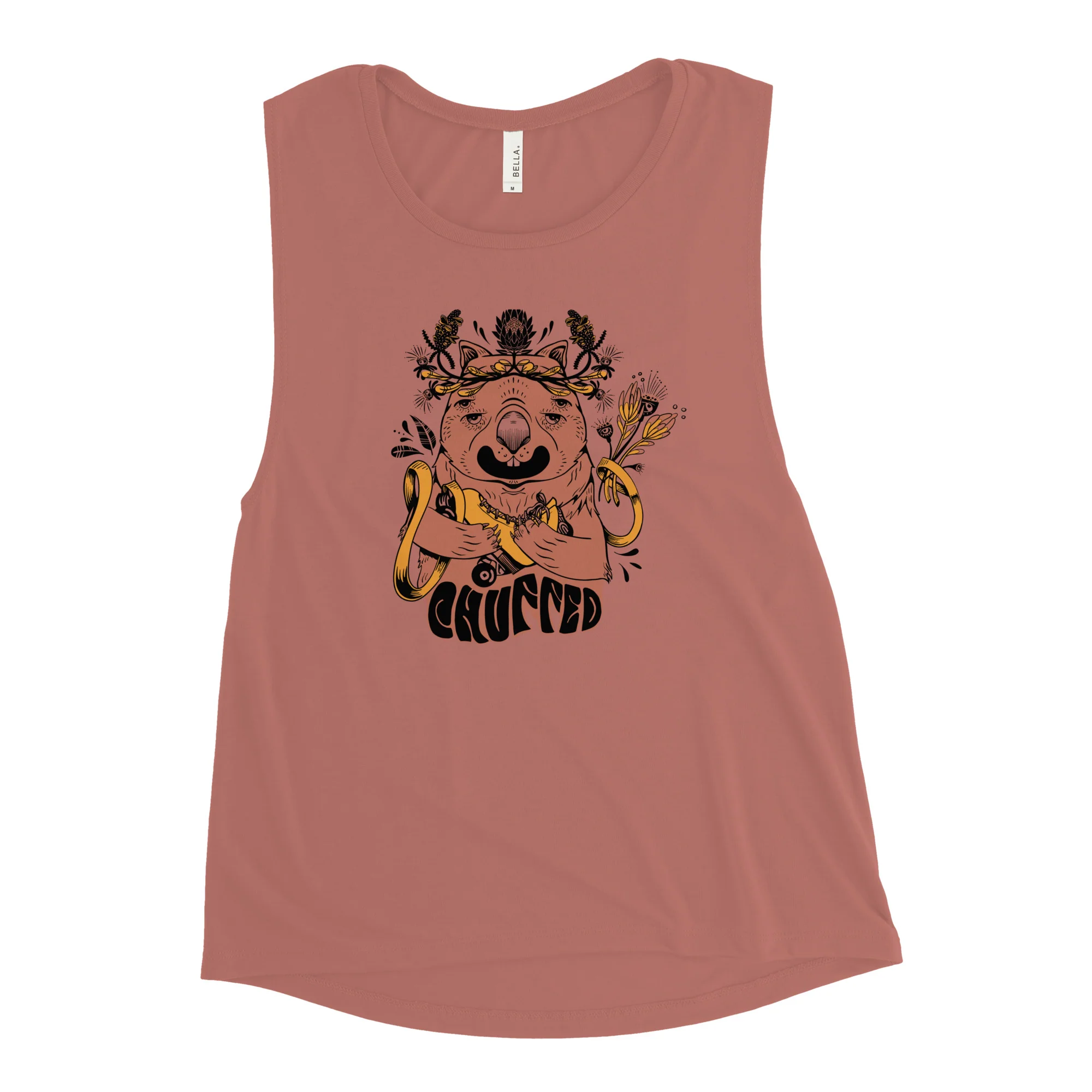 Chuffed - Wombat - Don't Touch My Rollerskate- FLOWY SCOOP MUSCLE TANK - Image 3